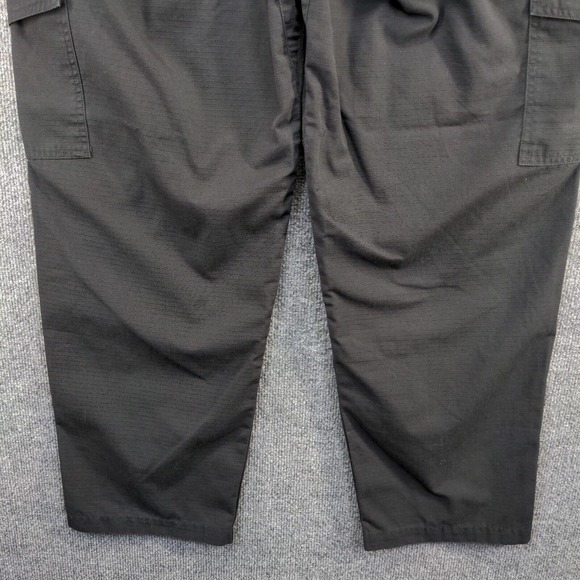 CQR Men's Cargo Pants Black Actual 35x29 Flat Front Multi-Pocket Polyester Blend - Picture 6 of 10